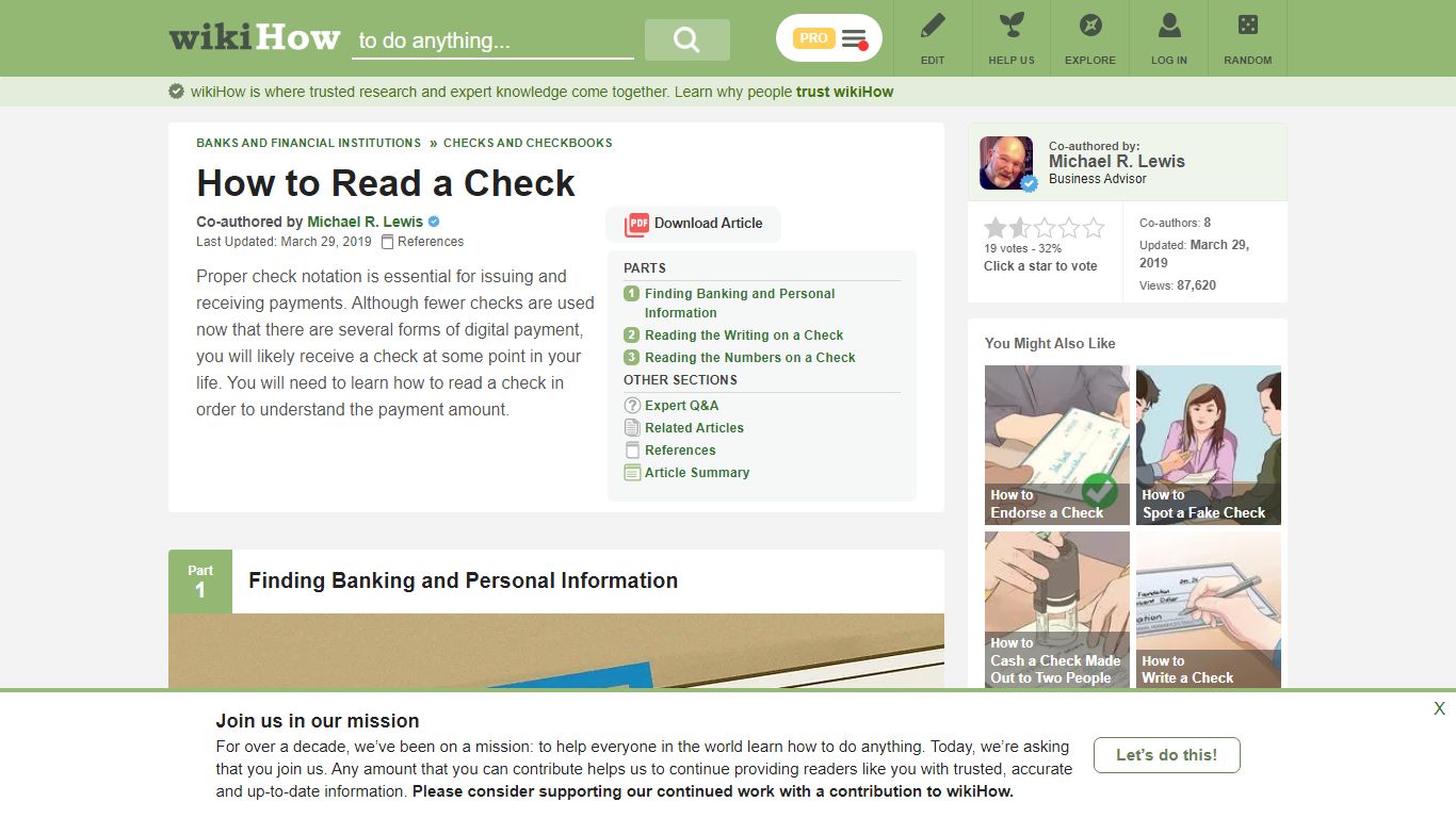 How to Read a Check: 9 Steps (with Pictures) - wikiHow