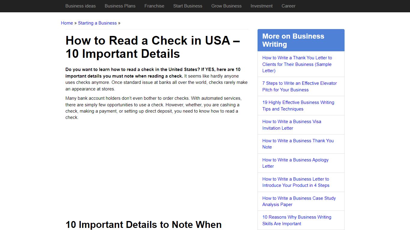 How to Read a Check in USA – 10 Important Details